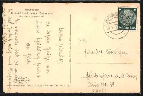 AK Rochsburg /Mulde, Gasthof zur Sonne