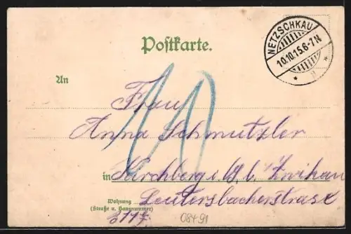 Lithographie Netzschkau, Göltzschtalbrücke, Kuhberg vom Golden gesehen, Marktplatz