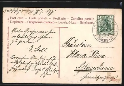 AK Klosterlausnitz /Th., Waldschlösschen, Klosterteich m. Kirche, Ortsansicht vom Buchberg aus