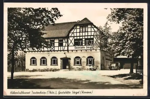 AK Tautenhain i. Thür., Gaststätte Sörgel (Kanone), Fachwerkhaus