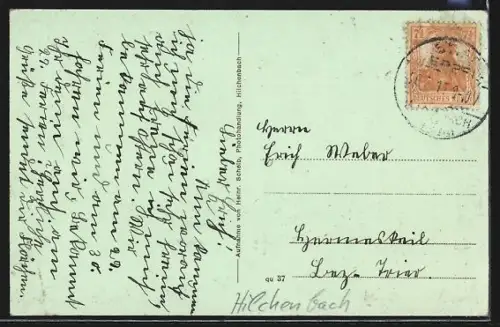 AK Hilchenbach, Stift Keppel, Ansicht mit Allee u. Gartentor