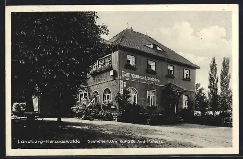 AK Landberg-Herzogswalde, Gasthaus zum Landberg, Aussenansicht