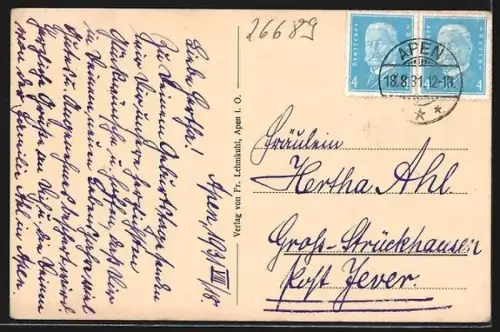 AK Apen i. O., Partie an der Hauptstrasse