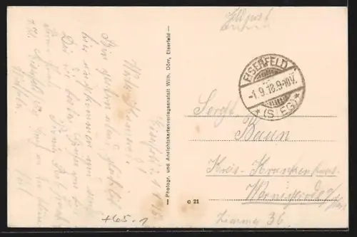 AK Eiserfeld, Totalansicht, Bahnhof und Postamt