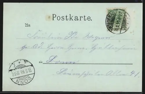 Mondschein-AK Vormwald, Station Vormwald, Jung Stillings Geburtshaus, Gillerthrum