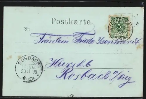 Mondschein-AK Vormwald, Station Vormwald, Jung Stillings Geburtshaus, Gillerthrum