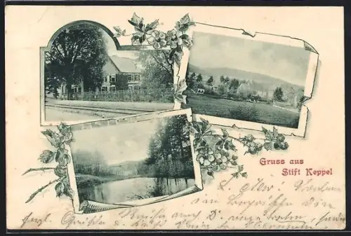 AK Hilchenbach, Verschiedene Ansichten des Ortes, mit Blumen geschmückt