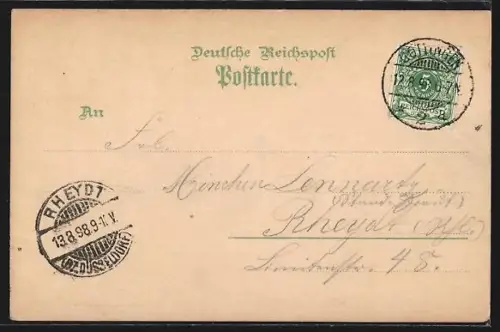 Lithographie Göttingen, Haus Rohns, Rathaus, Tandemfahrrad
