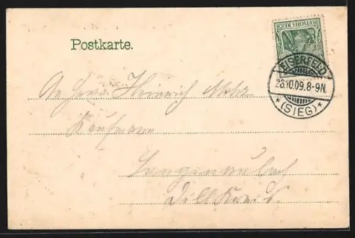 AK Eiserfeld, Totalansicht und Postgebäude