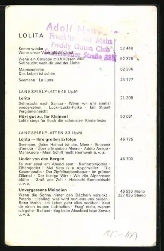 AK Musikerin Lolita lächelt