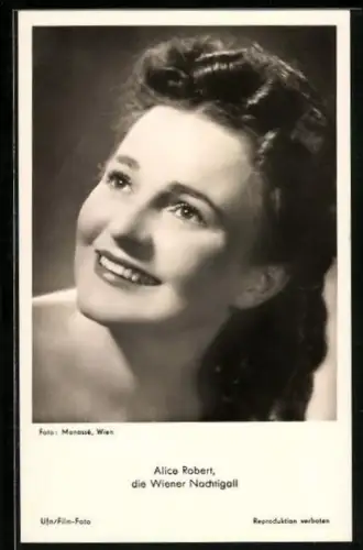 AK Schauspielerin Alice Robert, die Wiener Nachtigall