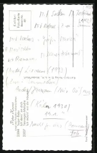 AK Musiker Peter Kraus im Pullover