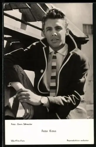 AK Peter Kraus mit Tolle und gestreiftem Schlips