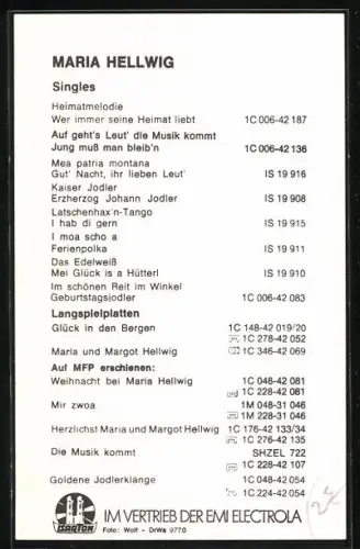 AK Musikerin Maria Hellwig in Heimattracht