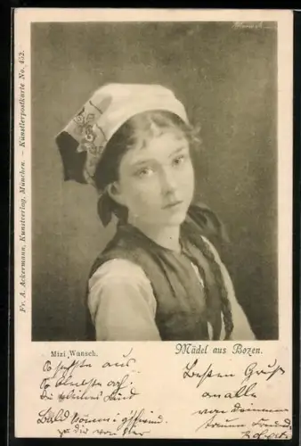 Künstler-AK Mizi Wunsch: Mädel aus Bozen
