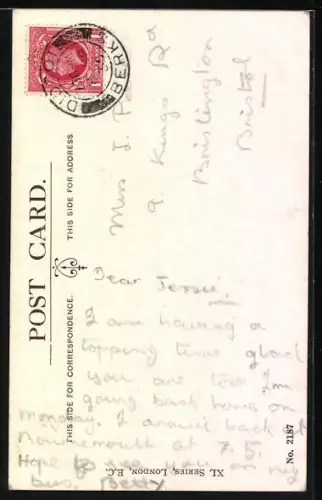 Künstler-AK Donald McGill: Dame wundert sich über ein rauchendes Kind