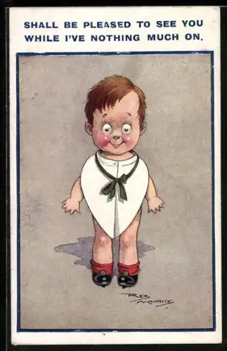 Künstler-AK Maurice: Kleiner Junge im grossen Kragen