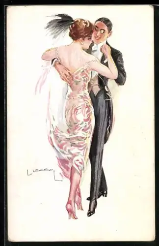 Künstler-AK Luis Usabal: Paar tanzt Walzer