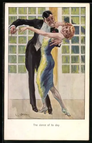 Künstler-AK Luis Usabal: The dance of the day, tanzendes Paar