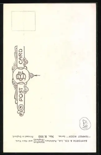 Künstler-AK Douglas Tempest: Kind mit Nasenring und Pelz