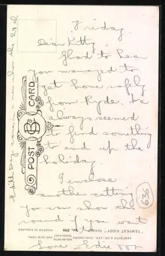 Künstler-AK Douglas Tempest: Mädchen wundert sich über Kaninchen