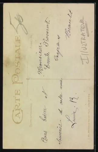 Künstler-AK Griff: Les Commandements, Mann flirtet mit einer Dame