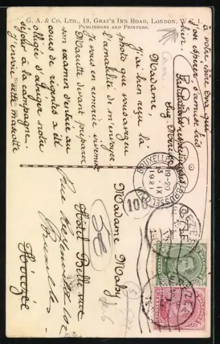 Künstler-AK Fred Spurgin: Kleines Mädchen mit violetter Schleife im Haar