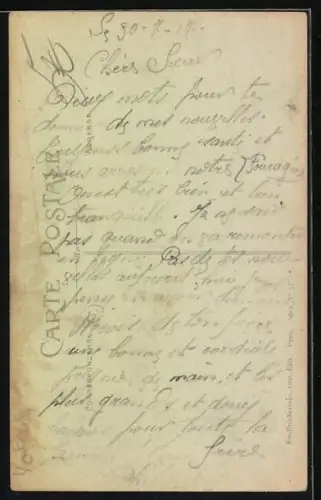 Künstler-AK Griff: Zwei Männer im Gespräch am Feldrand