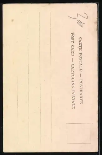 Künstler-AK Ferdinand Coenraets: Ruderboot vor nächtlichem Haus mit leuchtenden Fenstern