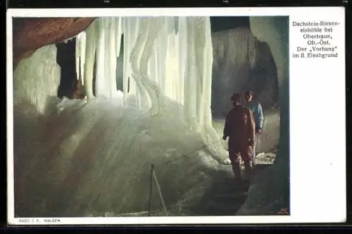 AK Dachstein-Rieseneishöhle, Der Vorhang im II. Eisabgrund