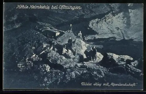 AK Uftrungen / Südharz, Heimkehle, Wilder Stieg mit Alpenlandschaft