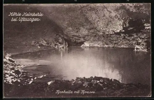AK Uftrungen, Ansicht der Tyrahalle mit Tyrasee in der Höhle Heimkehle