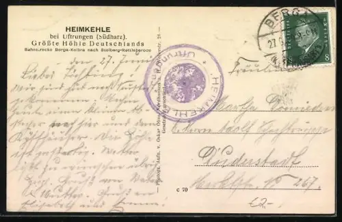 AK Uftrungen, Ansicht der Tyrahalle mit Tyrasee in der Höhle Heimkehle