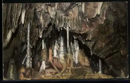 AK Rübeland im Harz, Baumannshöhle, Grosser Wasserfall mit Glockenspiel
