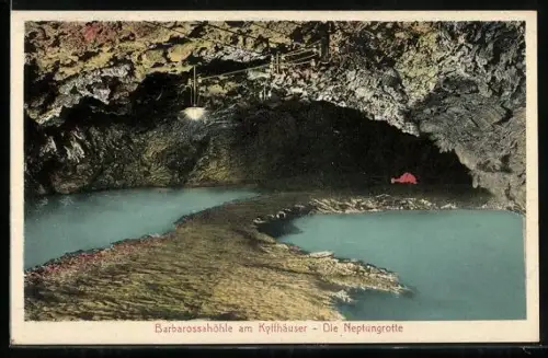 AK Kyffhäuser, Ansicht der Neptungrotte in der Barbarossahöhle