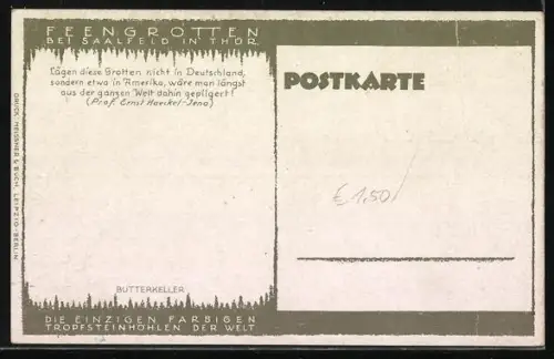 AK Saalfeld / Thür., Feengrotten m. Butterkeller
