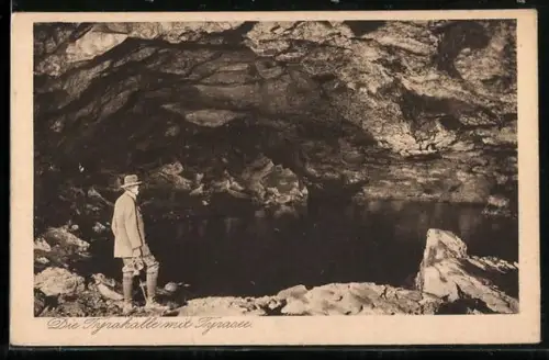AK Uftrungen, Ansicht der Tyrahalle mit Tyrasee in der Höhle Heimkehle