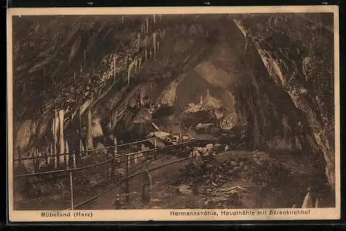 AK Rübeland, Hermannshöhle, Haupthöhle mit Bärenkirchhof