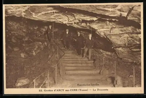 AK Arcy-sur-Cure /Yonne, Les Grottes, La Descente