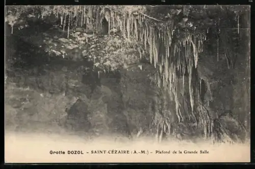 AK Saint-Cézaire /A.-M., Grotte Dozol, Plafond de la Grande Salle