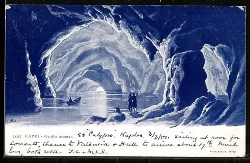 Künstler-AK Capri, Grotta azzurra