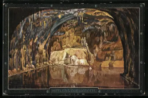 AK Saalfeld, Die Feengrotten, Mittlere Quellgrotte