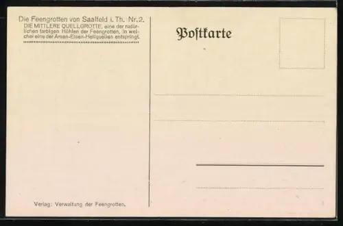 AK Saalfeld, Die Feengrotten, Mittlere Quellgrotte