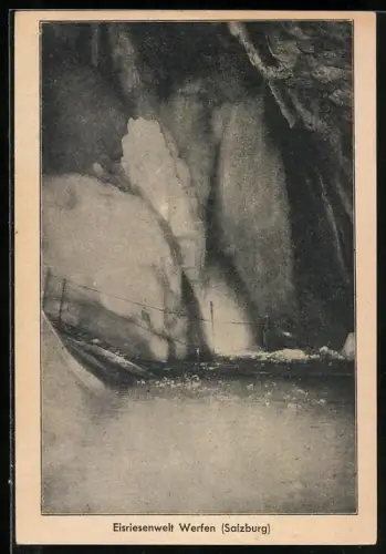 AK Salzburg, Eisriesenwelthöhle, Hymirhalle mit Eiskapelle