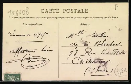 AK Saumur, Inondation de novembre 1910, La Route Nationale au Pont Fouchard