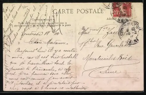 AK Puteaux, Rue Ernest inondée lors de la crue de la Seine, janvier 1910