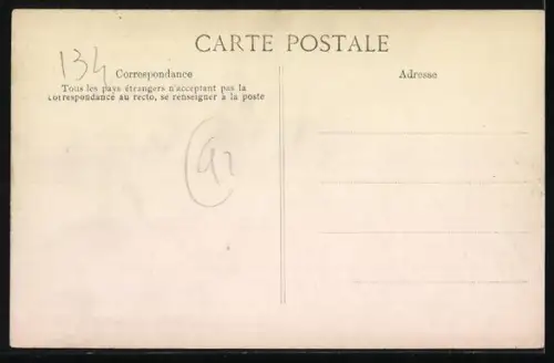 AK Courbevoie, Rue Louis-Blanc inondée avec maison écroulée, Crue de la Seine 1910