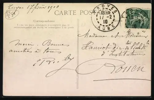 AK Troyes, Les inondations de janvier 1910, La Place de la Préfecture inondée