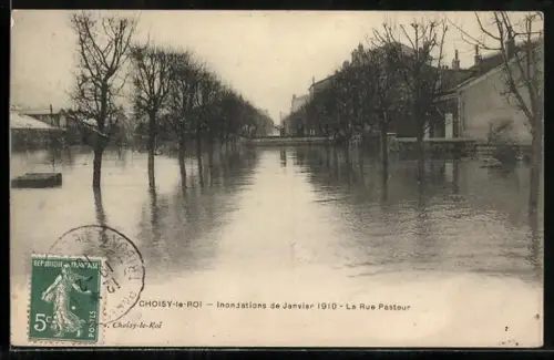 AK Choisy-le-Roi, Inondations de Janvier 1910, La Rue Pasteur