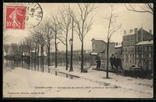 AK Choisy-le-Roi, Inondations de Janvier 1910, L`Avenue des Chalets